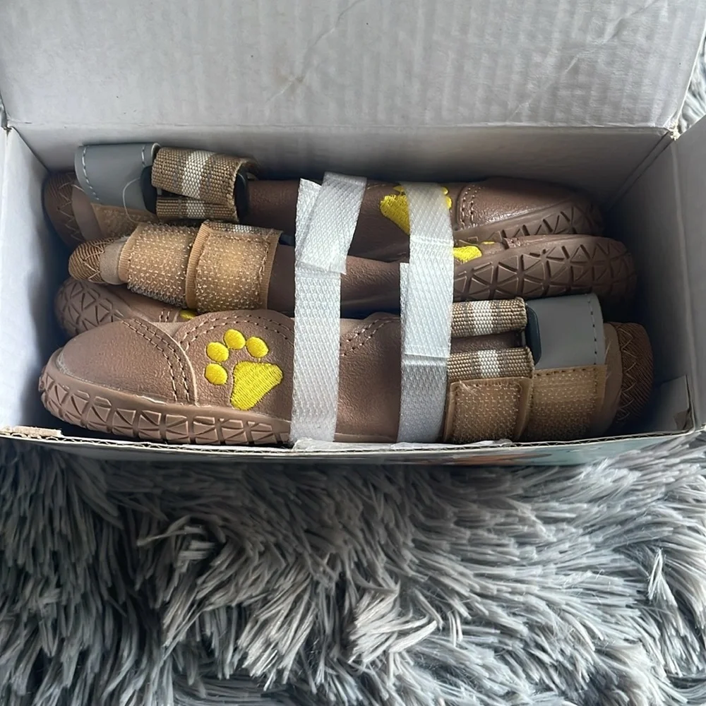 QUMY Dog Shoes Khaki Size 7 for Large Dogs
